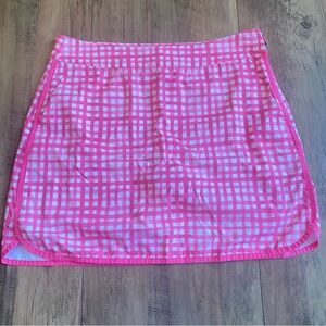 Vineyard Vines Performance Pink & White Gingham Skort Size 8